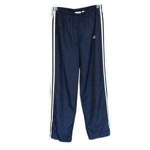 Adidas Dark Blue Navy Athletic Pants with Light Stripes Size M